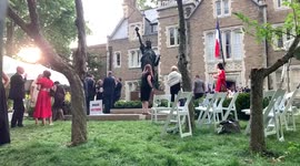 Statue of Liberty replica unveiled at French embassy in Washington DC, US
