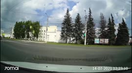 A cyclist hitting a woman at a crosswalk