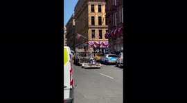 UK: Indiana Jones 5 Parade Movie Scene Shooting In Glasgow