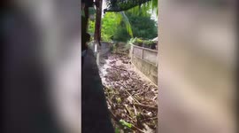 Flash floods rage through street in Thailand after heavy rain