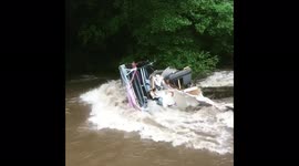 Belgium: Rising river washes away broken boat amid mass flooding