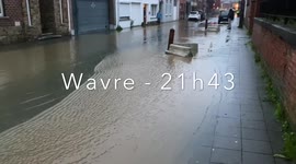Belgian resident documents rising water level on their street during deadly floods