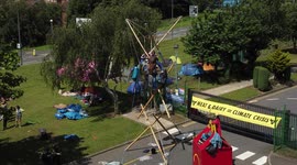 Dozens of animal activists blockade McDonald's factory in Scunthorpe, UK