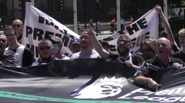 Newcastle United takeover: File footage shows anti-Premier League fan protest in Westminster