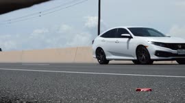Vehicles driving down a Texas highway near Corpus Christi, Texas USA during the coronavirus pandemic