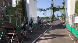 London's' Hammersmith Bridge finally re-opens to cycles and pedestrians