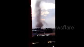 Landspout tornado spotted in Cerignola in Italy's Puglia region