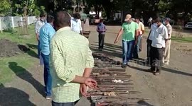 Illegal weapons seized from goons get destroyed in central India