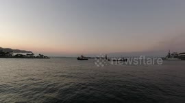 Brazilian Submarine going to the port in Rio de Janeiro - Brazil