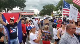 Cuban Americans Protest For Freedom In St. Petersburg, FL, US