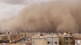Massive sandstorm over Riyadh in Saudi Arabia