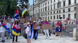 SOS Cuba protest in Parliament Square, London, United Kingdom