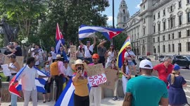 SOS Cuba protest in Parliament Square, London, United Kingdom