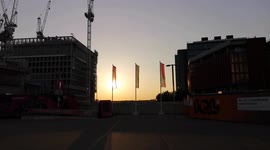 Sunset Falls Over Stratford East London On One Of The Hottest Days Of The Year