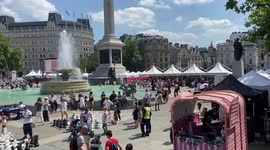 Chess enthusiasts at Chess Fest at Trafalgar Square, London, United Kingdom