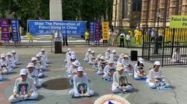Protest against Falun Gong persecution in London, United Kingdom