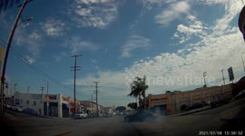 Car (Cadillac) Does Donuts at an Intersection, Police Arrive Too Late