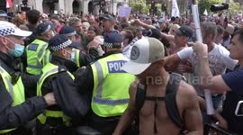 ‘Freedom Day’ descends into VIOLENCE as protesters clash with police in London