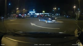 Caught On Dashcam   A older male driver cuts a roundabout narrowly missing my Vehicle and bounces off the kerbs