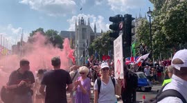 12. Protestors make their voices heard in London anti-lockdown rally