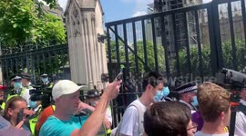 10. People call for UK Prime Minister Boris Johnson to be arrested at London anti-lockdown rally