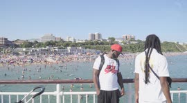 UK Heatwave - Bournemouth Beach, shot from the pier, partially obstructed, but shot in 4K on a Sony A7III so can be cropped