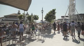 Bournemouth Beach Gimbal Shot - Busy During Sunday's Heatwave