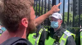 'Arrest Boris Johnson!' demand anti-lockdown protesters outside UK's Houses of Parliament