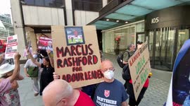 'Marcus Rashford for leader': Protest held outside Labour HQ in London