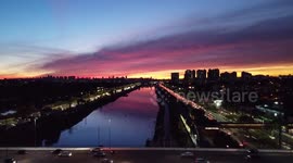 Intense traffic on Marginal Pinheiros in São Paulo, Brazil