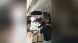 Mall ceiling collapses under weight of rain in eastern China