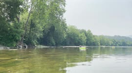 West Coast fire haze in the skies over the Shenandoah River while tubing.