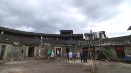 People's life in Tulou, Fujian, China