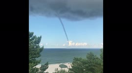 Spectacular waterspouts swirl in Baltic Sea off coast of Poland