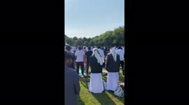 People celebrate Eid al-Fitr in Liverpool, England