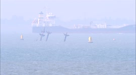 Delay in cutting masts off 'bomb ship' wreck in the Thames off Kent, UK.