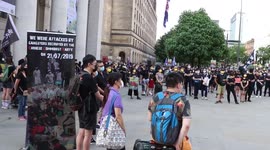 100s of activists attend Free Hong Kong protest. In Manchester, England