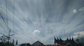 Strange clouds smoke-from-explosion-like filled the sky in western Indonesia