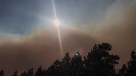 Thick smoke appears over Kamloops Canada sky due to wildfire