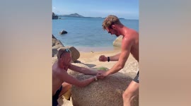 British Muay Thai boxer breaks coconut with elbow
