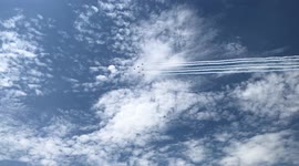 Newsflare Edit - Tokyo Olympics 2020 Blue Impulse AirShow over Tokyo Skies before Opening Ceremony #2