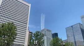 Japan: Blue Impulse Flies Over Tokyo Ahead Of Tokyo Olympics Opening Ceremony 2