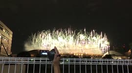Japan: Crowd Enjoys Olympic Opening Ceremony Fireworks Outside Venue 3