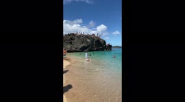 While vacationing in Hawaii, my family and I did some rock jumping at Waimea Bay on the North Shore of Oahu