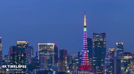 Timelapse shows Tokyo Tower lit up in mesmerizing colors to welcome Olympics athletes