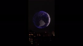 1,824 drones illuminate sky with symbols of Tokyo Games and Earth