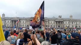 Thousands of anti-lockdown and anti-vaccine protesters pack London's Trafalgar Square