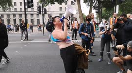 Topless Transgender Protester At The Reclaim Pride March