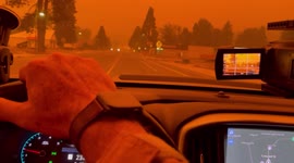 Driving through Greenville CA yesterday during the #DixieFire which has now become the largest wildfire in California this year.
