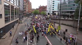 Anti lockdown/ freedom March around Manchester city centre, against vaccine passports